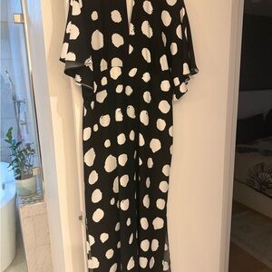 Chic Black and White Polka Dot Maxi Dress